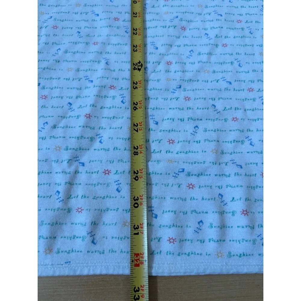 VTG Carters Baby Receiving Blanket Cotton White Kite Sunshine Warms Heart Sun